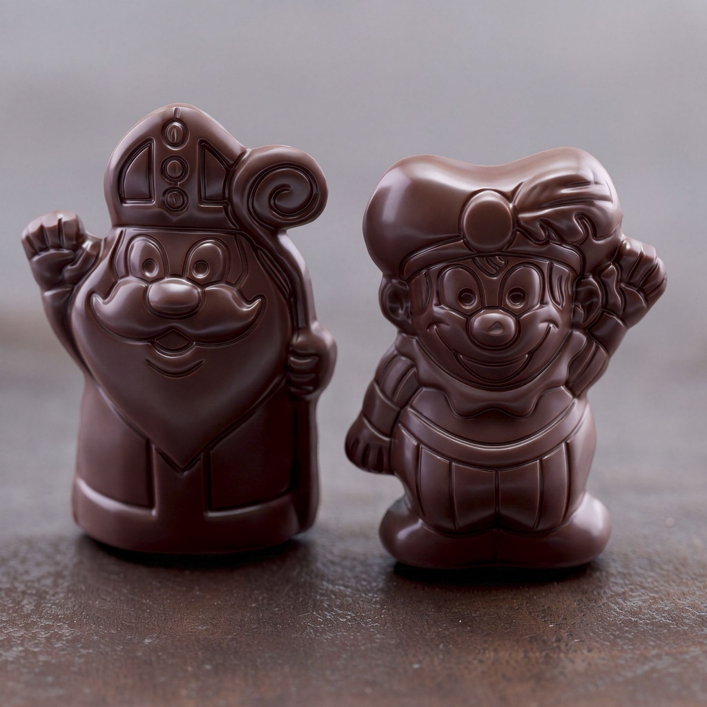 Duo Sinterklaas en piet (puur, 8 cm)
