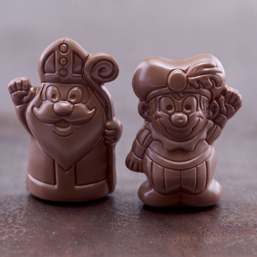 Duo Sinterklaas en piet (melk, 8 cm)